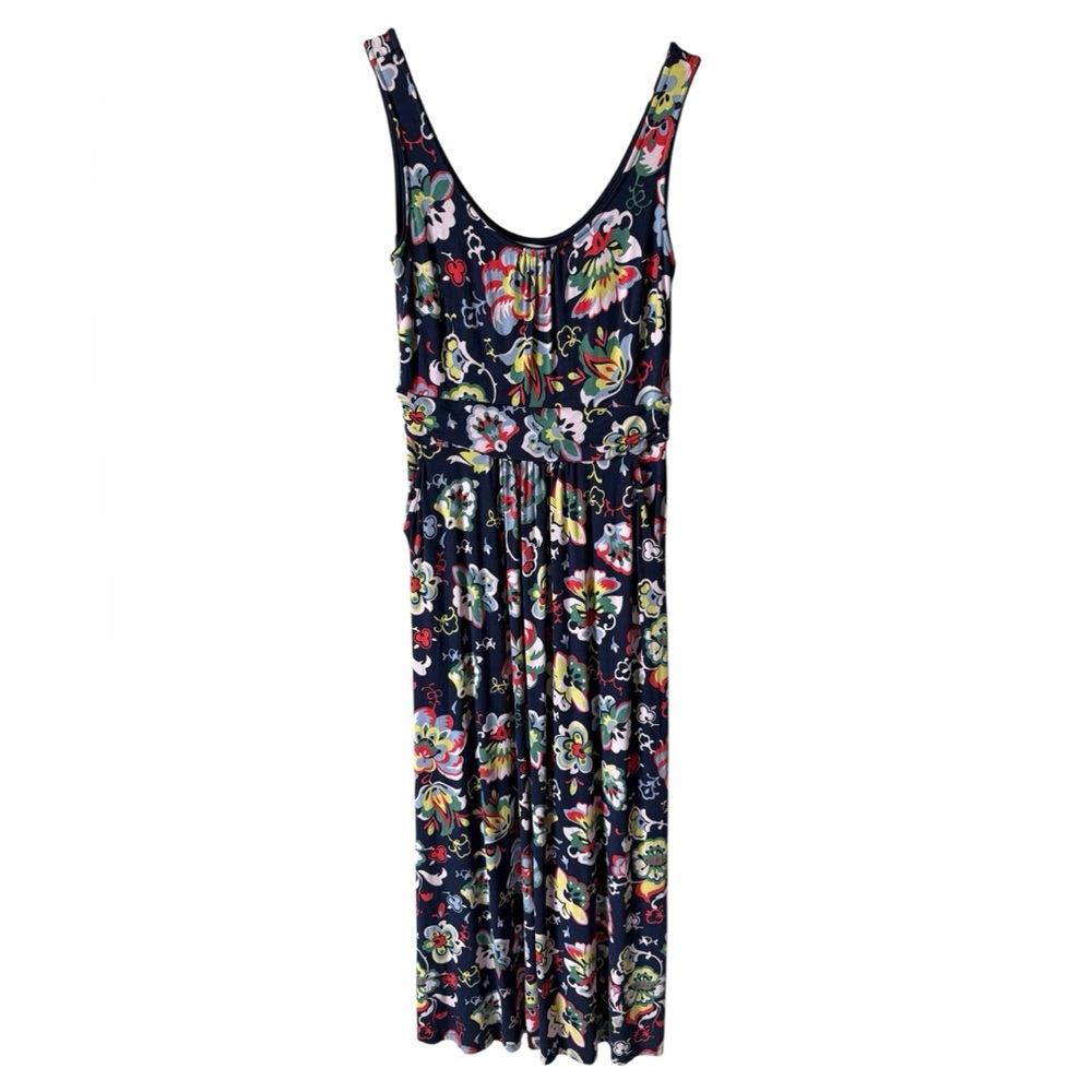 Boden Maxi Dress US 8R Navy Floral Sleeveless Jersey Empire Waist NWOT